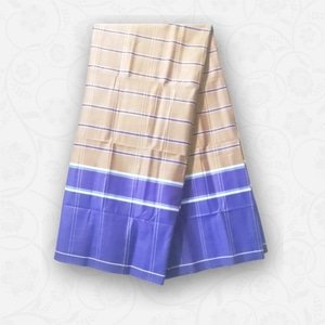 brown with blue border