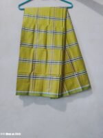 Yellow Check Design with Green Border, Eco 100% Color Lock Cotton Lungi - Image 3