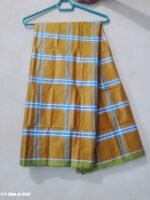 Orange Check Design with Green Border, Eco 100% Color Lock Cotton Lungi - Image 2