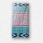 Sky Blue & White Pattern with Red Accent, Double Cotton Weave Lungi - Image 4