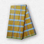 Mustard Yellow with Green Border Check Design, Eco 100% Color Lock Cotton Lungi