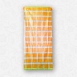 Orange Check Design with Green Border, Eco 100% Color Lock Cotton Lungi - Image 3