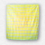 Yellow Check Design with Green Border, Eco 100% Color Lock Cotton Lungi