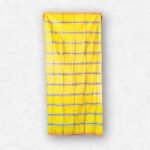 Yellow Check Design with Orange Border, Eco 100% Color Lock Cotton Lungi - Image 4