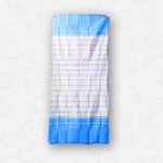 Beige with Sky Blue Border & Stripes, Eco 100% Color Lock Cotton Lungi - Image 4
