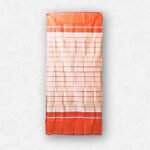 Beige with Red-Orange Border & Stripes, Eco 100% Color Lock Cotton Lungi - Image 4