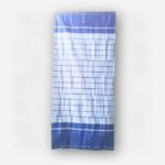 Light Grey with Blue Border, Eco 100% Color Lock Cotton Lungi - Image 3