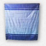 Sirajgonj Handloom Lungi–Light Grey with Blue Border, Eco 100%Color Lock Cotton