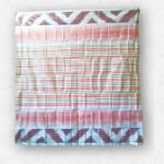 White with Multicolor Stripes, Red Gradient & Geometric Border, Double Cotton Lungi